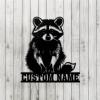 Personalized Raccoon Metal Wall Art with LED Light, Animal Decor, Raccoon Metal Sign, Nursery Decor, Gift for Kids, Raccoon Lover Gifts view 1