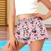 SCRAWLGOD Panda Girls Athletic Shorts Size 6-12 Month Strawberry Running Shorts for Toddler Girls Summer Beach Sports Flowy Shorts with Pockets Heart Elastic High Waist Butterfly Shorts Spandex Liner view 3