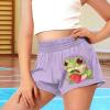 SCRAWLGOD Frog Girls Athletic Shorts Size 6-12 Month Strawberry Toddler Kids High Waist Butterfly Shorts for Girls Flowy Shorts Summer Butterfly Shorts Casual School Children Cheer Gym Skorts view 3