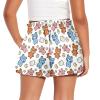 SCRAWLGOD Cartoon Bear Girls Athletic Shorts Size 6-12 Month Moon Star Toddler Girls Running Shorts with Pockets Summer Toddler Kids High Waisted Flowy Shorts 2 in 1 Butterfly Skirts for Tennis Dance view 2