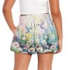 SCRAWLGOD Hummingbird Girls Athletic Shorts Size 10-12 Flower Summer Sports Running Shorts Quick Dry Girls Flowy Shorts with Spandex Liner Youth Elastic Waist Butterfly Skirts for Fitness Cheer view 2