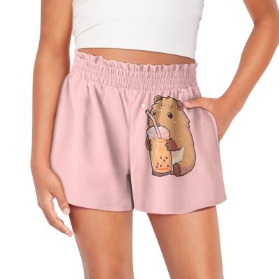 Tongluoye Guinea Pig Girls Shorts Size 3t 4t Summer Shorts for Little Girls Comfy Flowy Shorts with Pockets High Waisted Running Short Pants Casual Wide Leg Sweat Shorts Cute Kids Activewear