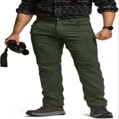 CQR Men's Active Flex Tactical Pants, Water Resistant Lightweight Stretch Cargo Work Hiking Pants, Sierra Dark Spruce, 38W x 32L