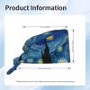 The Starry Night Working Cap Scrub Cap with Sweatband,Adjustable Fashion Elastic Bandage Tie Back Hat Headwear Printed for Women Men view 4
