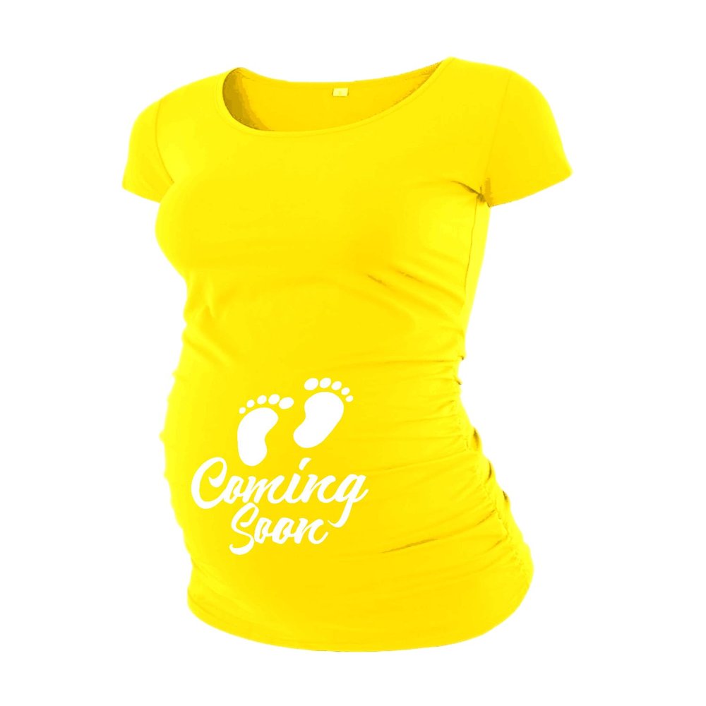 Decrum DISC Cute Maternity Tops for Women - Casual Womens Pregnancy Shirts [40022372-AK] | Lemon Yellow, S