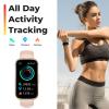 Fitness Tracker Smart Watch, 1.47" Full Touch Health Tracker with 24/7 Heart Rate & Blood Oxygen Monitor, Sleep Tracker, 3ATM Waterproof Step Tracker Activity Tracker for Women Men, Rose Pink view 2