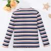 OPAWO Girls Long Sleeve Shirts Ribbed Knit Lettuce Trim Tee Shirt Tops, Little Girl Striped Blouse Undershirts Size 3-7 Years, Black,White,Pink,Blue, 5T view 3