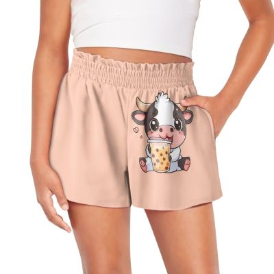 Tongluoye Milk Cow Shorts for Girls Size 10 12 Casual Summer Shorts for Little Girls Kids Running Shorts Cute Lounge Active Short Pants Athletic Shorts for Workout,School,Dance Outfits Clothes