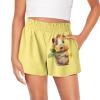Tongluoye Guinea Pig Shorts for Girls Size 3t 4t High Waisted Flowy Shorts Breathable Summer Shorts with Liner Cute Lounge Active Short Pants Kids Clothing for Swimming, Running Wear Sunflower view 1