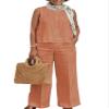 Women's Solid Color Linen Casual Suit 2 Piece Summer Loose Linen Sets Sleeveless Tops Wide Leg Pants Suits view 1