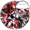 4 Packs Metallic Cheerleading Cheer Pom Poms, AUHOKY Fluffy Cheerleader Pompoms with Finger-friendly Ring, Cheering Pom poms for Squad Team Sports Game Dance Dress Party Kids Adults (Black/Silver/Red) view 2