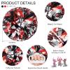 4 Packs Metallic Cheerleading Cheer Pom Poms, AUHOKY Fluffy Cheerleader Pompoms with Finger-friendly Ring, Cheering Pom poms for Squad Team Sports Game Dance Dress Party Kids Adults (Black/Silver/Red) view 3