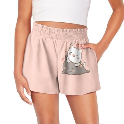 Tongluoye Cute Cat Girls Shorts High Waisted Shorts for Little Girls Size 4 6 Casual Wide Leg Shorts Summer Outfit Kids Clothes Lounge Active Short Pants Athletic Shorts for Running,Dance Pink