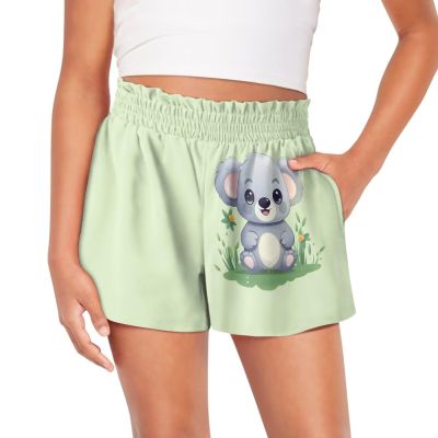 Tongluoye Cute Koala Summer Shorts for Girls Size 7 8 High Waisted Athletic Shorts with Pockets Flowy Workout Shorts Kids Running Shorts Teen Clothes Lounge Active Short Pants Sweat Shorts