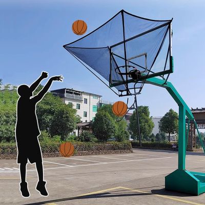 XQZMZSCP Portable Basketball Shot Trainer Aid, Rebounder Basketball Return Attachment for Hoop, Basketball Shooting Training Equipment
