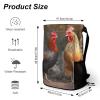 LMNGH Drawstring Backpack Sport Gym Rooster And Chicken Sackpack Bag With Side Pocket Resistant Sackpack for Women Men view 2