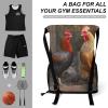 LMNGH Drawstring Backpack Sport Gym Rooster And Chicken Sackpack Bag With Side Pocket Resistant Sackpack for Women Men view 3