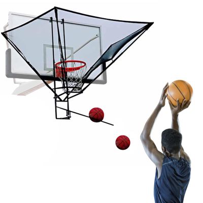 XQZMZSCP Metal Basketball Return Attachment for Hoop, Hang Basketball Rebounder Net Return, Basketball Hoop Shot Returner