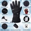 Telguua Heated Gloves for Women Men,Electric Rechargeable Heated Work Glove Ski Mitten Waterproof Touchscreen Heated Glove (Black, XS) view 4