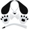 Coopay 5 Pieces Puppy Dog Costume Set Dog Ears Headband Nose Tail Bow Tie Paw Gloves Animal Costume for Carnival Halloween Cosplay Accessories (Black&White) view 1