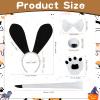 Coopay 5 Pieces Puppy Dog Costume Set Dog Ears Headband Nose Tail Bow Tie Paw Gloves Animal Costume for Carnival Halloween Cosplay Accessories (Black&White) view 2