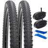 YUNSCM 2-PCS 26" Bike Tires 26 x 2.125 57-559 Tires and 26" Heavy Duty Bike Tubes Schrader Valve Compatible with All-Terrain Bike 26x2.0 26x2.10 26x2.125 26x2.15 Bicycle Tires and Tubes (Y-761) view 1