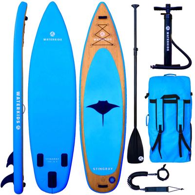 10'6 'Stingray' Inflatable Paddle Board, Adult & Youth Stand Up Paddle Board Package Includes Adjustable SUP Paddle, Stylish Backpack, Hand Pump & Ankle Leash