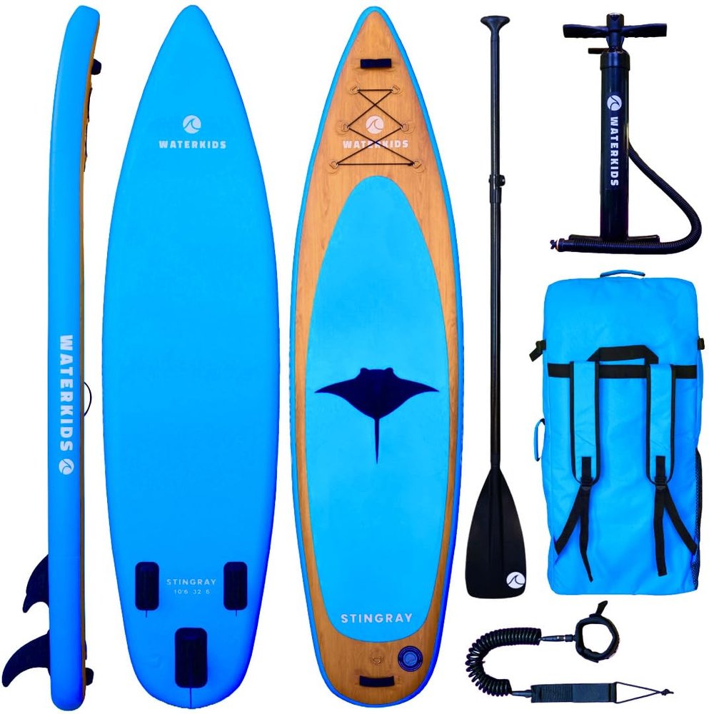 10'6 'Stingray' Inflatable Paddle Board, Adult & Youth Stand Up Paddle Board Package Includes Adjustable SUP Paddle, Stylish Backpack, Hand Pump & Ankle Leash