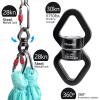 Aerial Silks Hardware Kit 30 KN Swing Swivel Aerial Yoga Hammock Rigging Aluminum Swivel Aerial Hoop Lyra Rotational Device Hanging Accessory (Black set 1) view 3