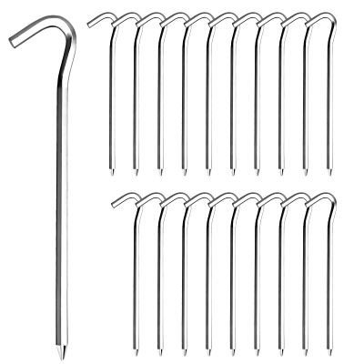 RITDVNI 20Pcs 7" Tent Pegs Ground Stakes, Metal Stakes, Camping Peg for Pitching Camping, Camping, Outdoor Decoration