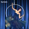 Surneis Complete Aerial Hoop Kit 85cm Maximum Load 115kg/253lbs Aerial Hoop Set Point Hoops Fully Strength Tested & Certified for Fitness, Dancing, Performing, Erial Dancing Yoga Training, Silver view 3