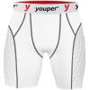 Youper Youth Elite Compression Padded Sliding Shorts w/Cup Pocket for Baseball, Football (X-Small, White Grey Red) view 1