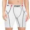 Youper Youth Elite Compression Padded Sliding Shorts w/Cup Pocket for Baseball, Football (X-Small, White Grey Red) view 2