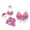 Modern Knitted Crocheted Beach Skirt Suit 2024 Spring Women Halterneck Crop Camisole Top Short Skirts Headscarf Set view 4