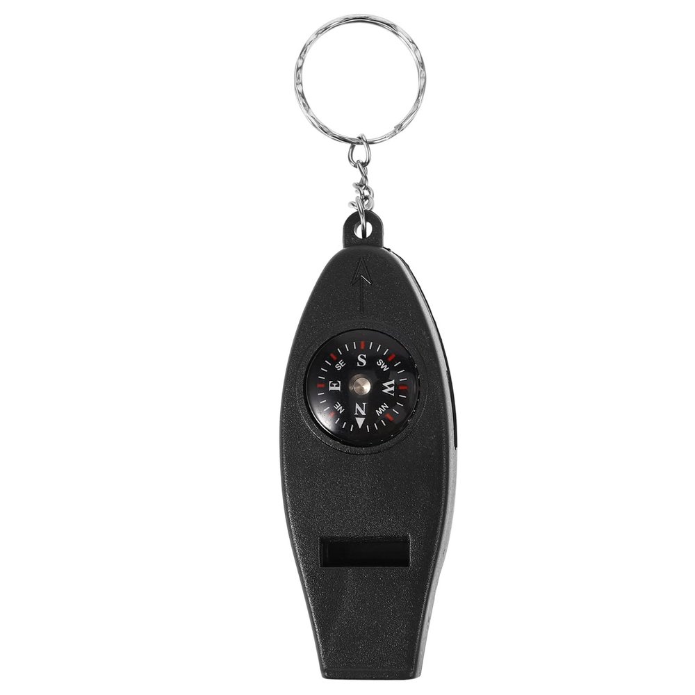 HANABASS Whistle Compass Thermometer Magnifier Keychain Survival Outdoor Accessory for Hiking