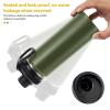24oz Water Bottle Stainless Steel Insulated Water Bottle With Handle Double Wall Vacuum Leak Proof Keep Cold and Hot Wide Mouth Outdoor Sports Water Bottles (Army green) view 4
