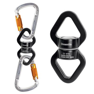 Aerial Silks Hardware Kit 30 KN Swing Swivel Aerial Yoga Hammock Rigging Aluminum Swivel Aerial Hoop Lyra Rotational Device Hanging Accessory (Black set 3)