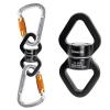 Aerial Silks Hardware Kit 30 KN Swing Swivel Aerial Yoga Hammock Rigging Aluminum Swivel Aerial Hoop Lyra Rotational Device Hanging Accessory (Black set 3) view 1