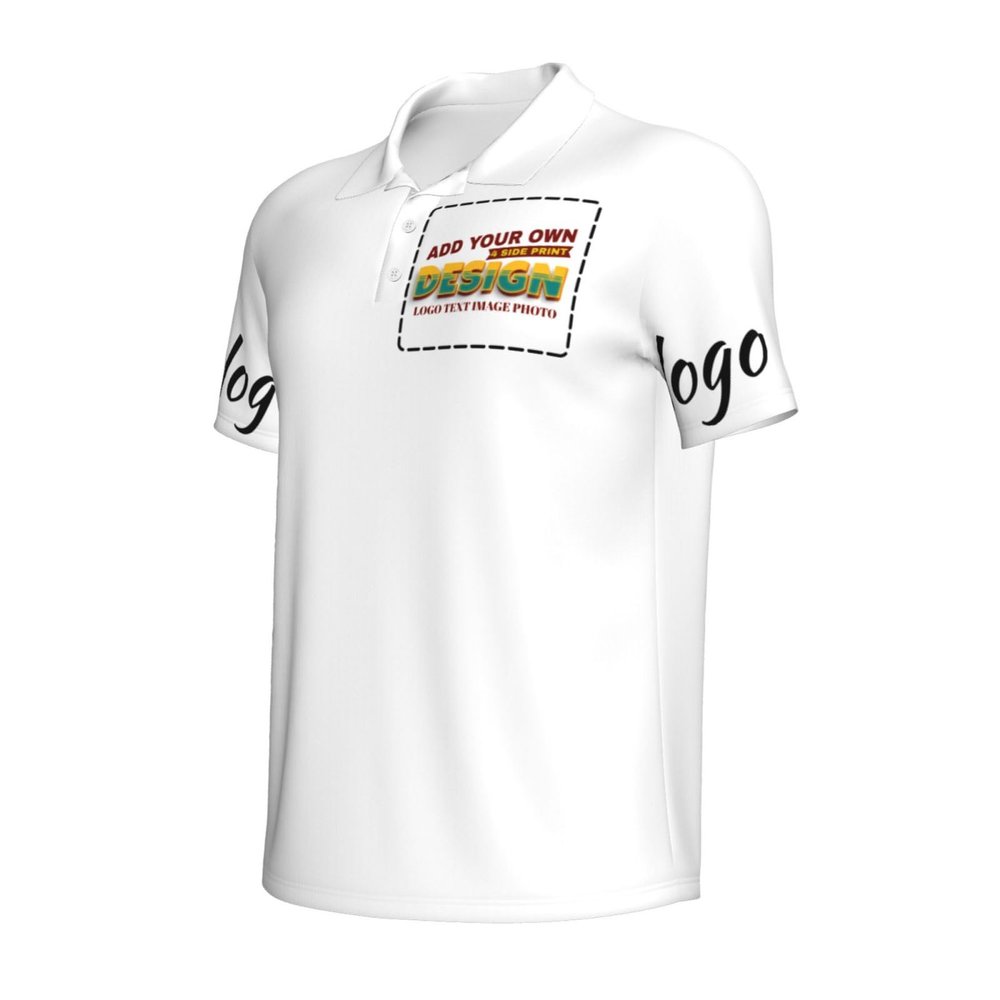 NineFit Basics Custom T Shirts Design Your Own Text Custom Polo Shirts Perfect for Advertising Customizable Polo Shirt Customizable Gifts X-Large White