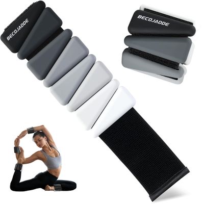 BECOJADDE Ankle Weights for Women Wrist Weights Set of 2 (1 lb Each) Adjustable Arm Leg Weight for Womens Men Suitable for Walking Swimming Running Pilates Yoga Gym, Gradient Black