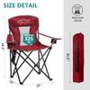SAILARY Collapsible Folding Camping Chairs Heavy Duty Lawn Foldable Chair with Cooler Bag, Storage Pocket, Waterproof Bag Outdoor Arm Sport Chair, Supports 325LBS, Red view 3