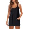 Tennis Dress with Shorts Country Concert Dress Blue Mini Dress Jumpsuit Shorts Cute Dresses for Women Red Sundress Womens Workout Dress Pink Sundress Summer Tops Trendy Mini Black L view 2