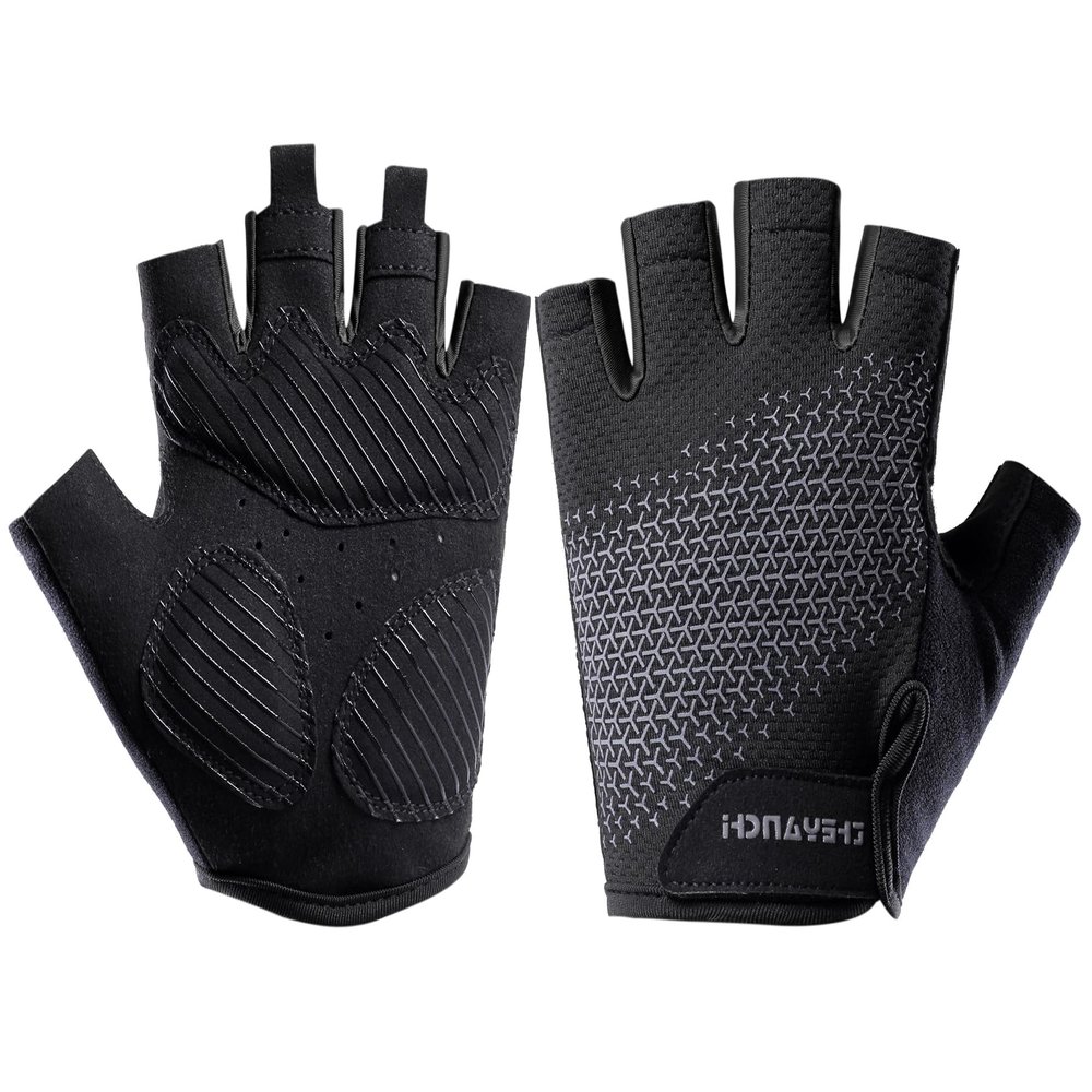 SUJAYU Fingerless Workout Gloves for Men Women Bike Gloves for Men Cycling Bicycle Accessories, Guantes para Bicicleta Hombre Guantes Ciclismo Hombre (Black, X-Large)