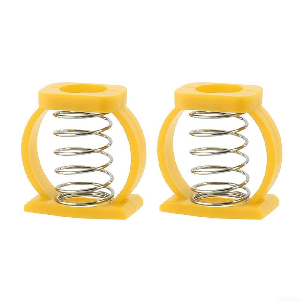 2Pcs Folding Bike Enhanced Hinge Clamp for Brompton Spring C Buckle Accessory Easy Split Design (yellow)