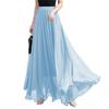 FM2018XSL Womens Elastic Waist Chiffon Maxi Skirt Flowy Full Length Beach Skirt Sky-Blue view 1