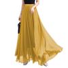 FM2018XSL Womens Elastic Waist Chiffon Maxi Skirt Flowy Full Length Beach Skirt Sky-Blue view 2