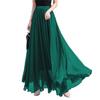 FM2018XSL Womens Elastic Waist Chiffon Maxi Skirt Flowy Full Length Beach Skirt view 1