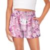 Pointodoor Axolotl Athletic Shorts for Girl 3-16Y Cherry Blossom Running Shorts Cute Summer Shorts Girls High Waisted Stretch Sports Workout Shorts with Pockets view 1