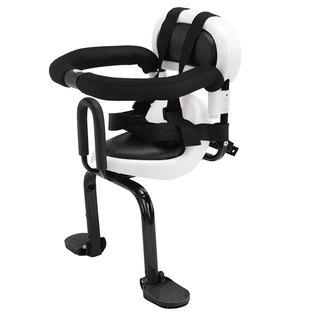 ACAGALA Back Mounted Child Bike Seat Toddler Bike Seat with U-Shaped Guardrail Folding Footrest and Safety Belt