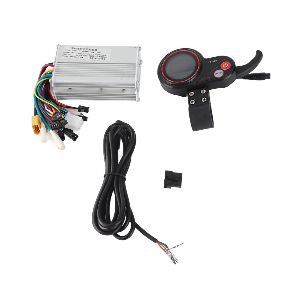 Yuecoom Brushless Motor Controller, 48V 25A Electric Scooter Controller Kit with Display and Communication Cable for KUGOOS
